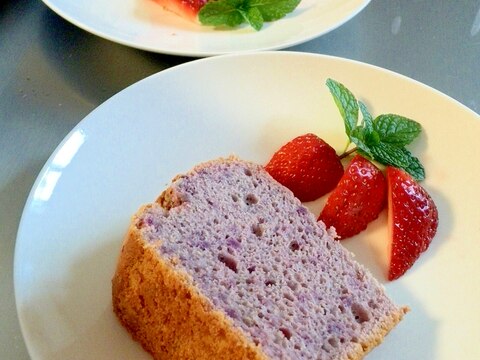 紫芋のシフォンケーキ レシピ 作り方 By Yuu 菓 楽天レシピ